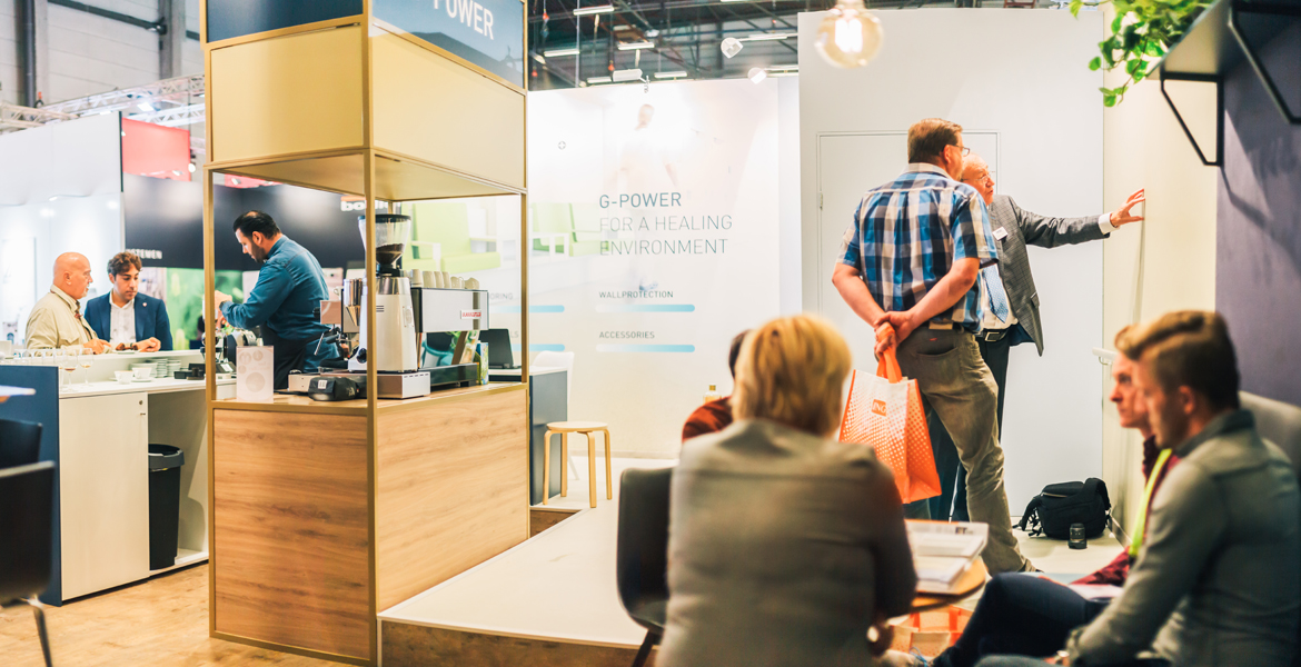Stand Gerflor floorcoverings - Health & care beurs Stand Gerflor floorcoverings - Health & care beurs